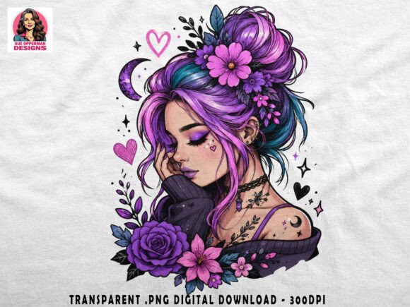 Download Purple Goth Beauty | Floral PNG - Goth Collection