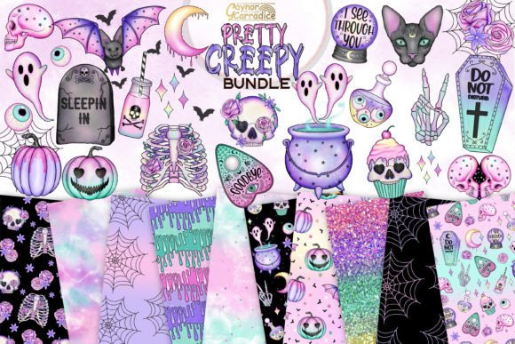 Download Pastel Goth Clipart Patterns Bundle - Goth Collection