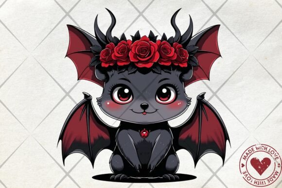 Download Cute Gothic Bat PNG – Kawaii Vampire Bat - Goth Collection