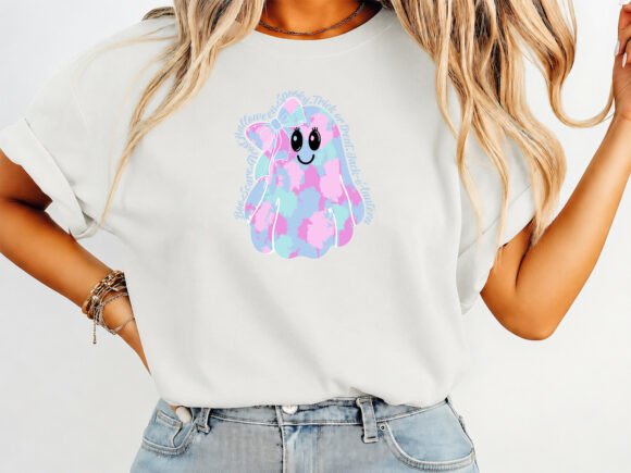 Download Halloween Ghost Preppy Coquette T-Shirt - Premium Resources