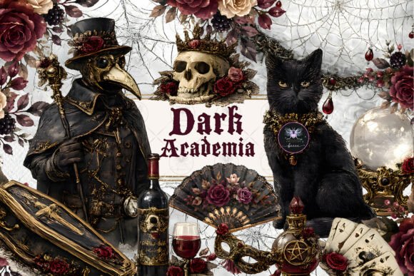 Download Dark Academia Gothic Halloween Clipart - Goth Collection