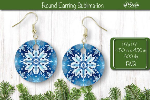 Download Christmas Round Earring Sublimation - Earring sublimation Collection