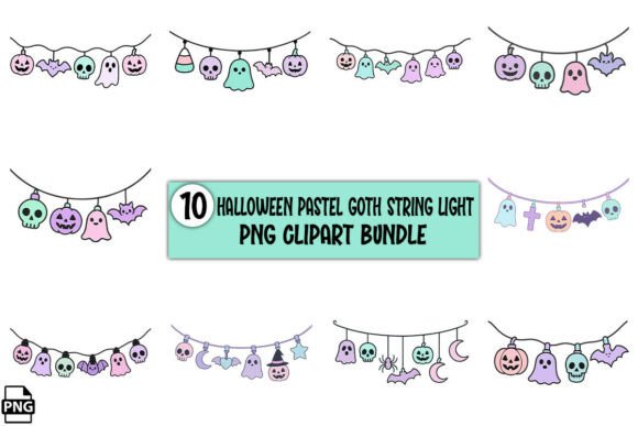 Download Halloween Pastel Goth String Light PNG - Goth Collection