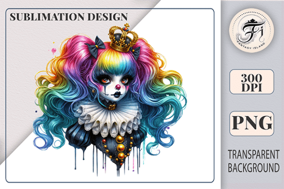Download Gothic Princess Clown Sublimation PNG - Goth Collection