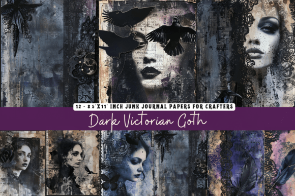 Download Dark Victorian Goth Junk Journal Papers - Goth Collection