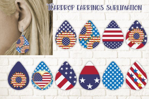 Download Patriotic Teardrop Earring Sublimation - Earring sublimation Collection