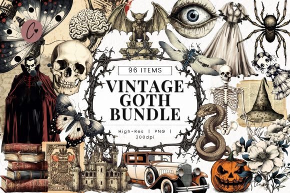 Download Vintage Goth Clipart Bundle - Goth Collection