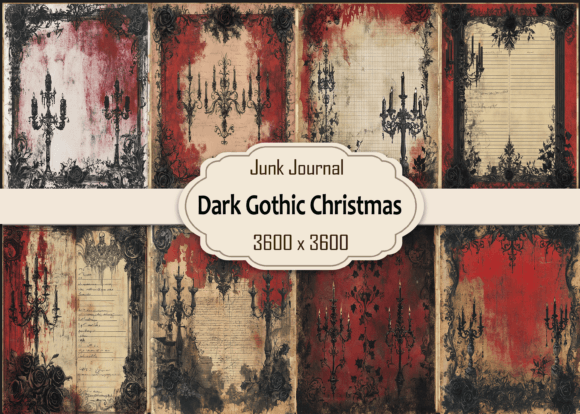 Download Dark Gothic Christmas Junk Journal Page - Goth Collection