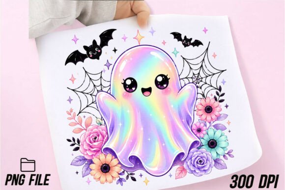 Download Cute Rainbow Ghost Halloween PNG - Premium Bundle