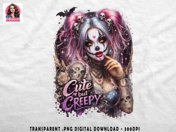 Download Cute but Creepy PNG | Goth Clown Art - Goth Collection